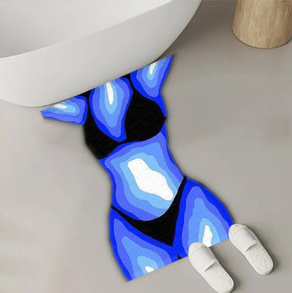 Bold & Chic Abstract Silhouette Rug -Edgy- Statement Piece Floor Covering for Stylish Homes