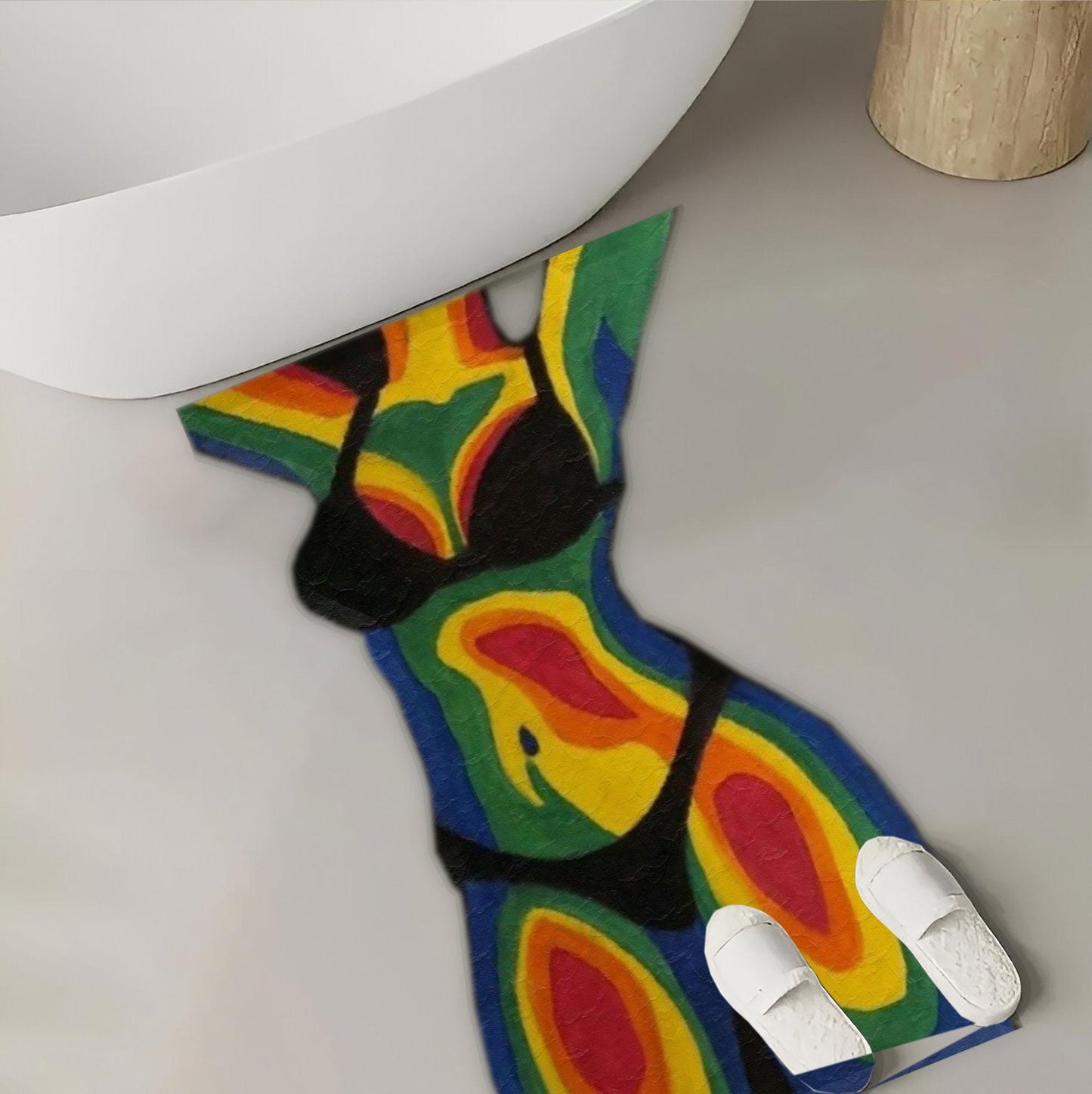 Bold & Chic Abstract Silhouette Rug -Edgy- Statement Piece Floor Covering for Stylish Homes