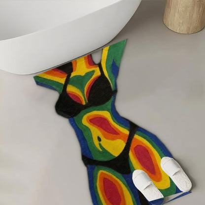 Bold & Chic Abstract Silhouette Rug -Edgy- Statement Piece Floor Covering for Stylish Homes