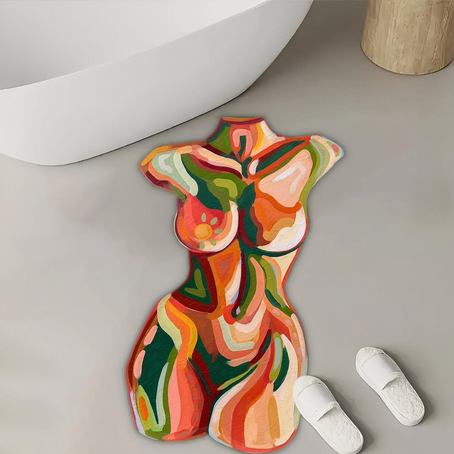 Bold & Chic Abstract Silhouette Rug -Edgy- Statement Piece Floor Covering for Stylish Homes