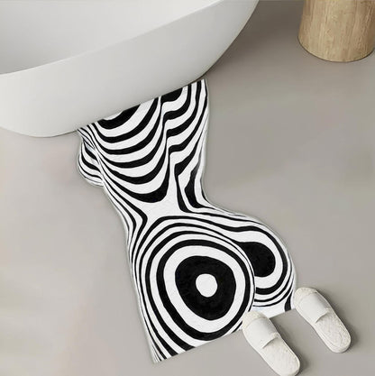 Bold & Chic Abstract Silhouette Rug -Edgy- Statement Piece Floor Covering for Stylish Homes