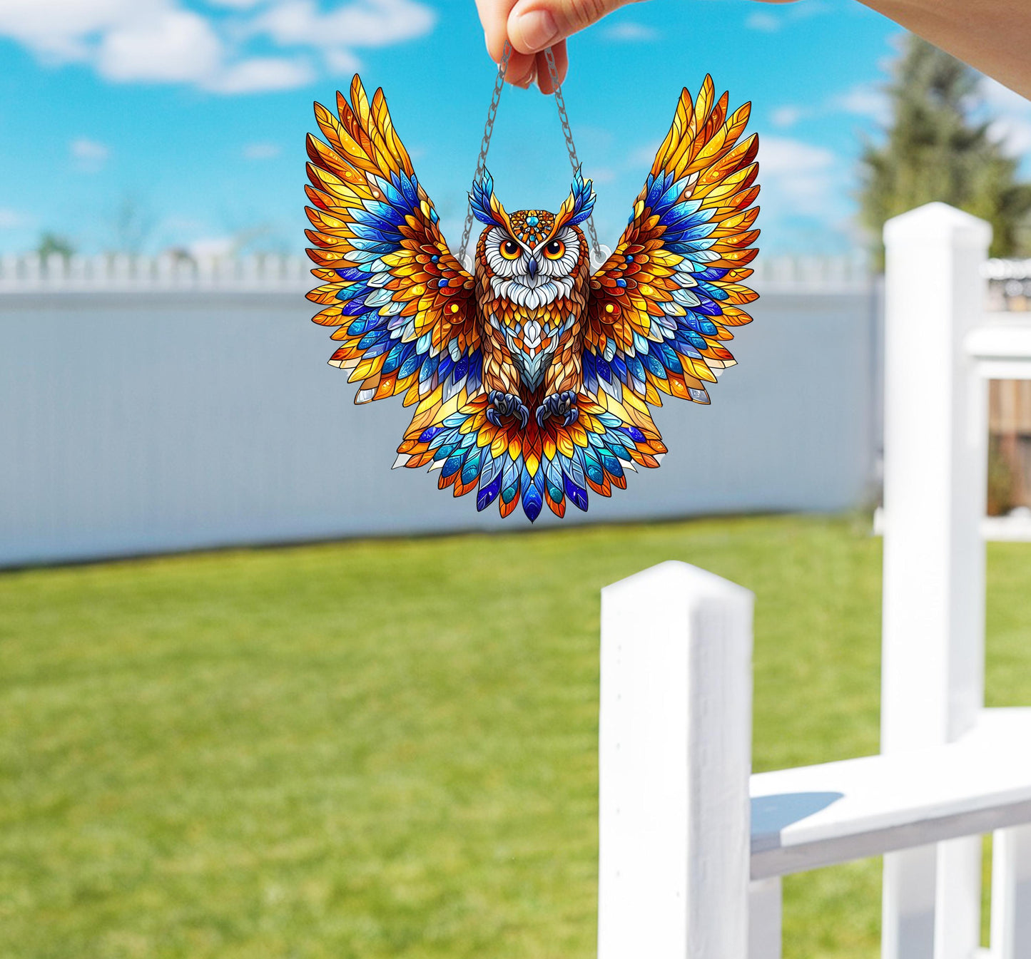 Owl Acrylic window hanging, Owl Acrylic Wall Window Hanging Art Decoration, Owl Lovers GIft, Bird Lover Gift, Housewarming Decor
