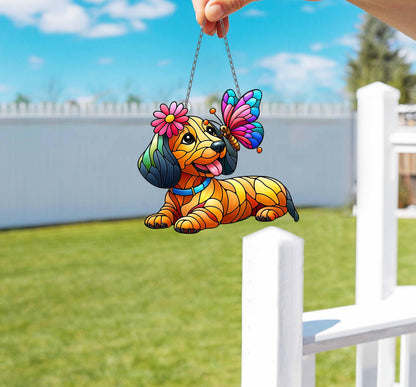 Mother's day gift set 2025, Dachshund and Butterfly ACRYLIC Window Hanging, Dachshund Lover Decor, Dachshund Mom Gift,Gift For Dachshund Mom