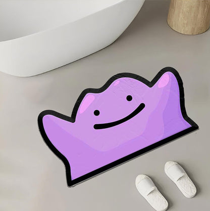 Delightful Whimsical Purple Blob Floor Rug: A Playful and Cheerful Addition to Brighten Up Your Home Decor Polyester Rug