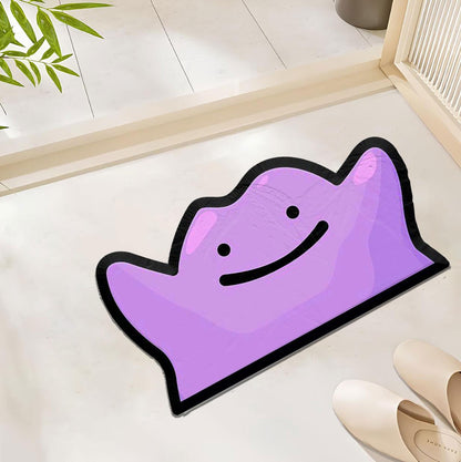 Delightful Whimsical Purple Blob Floor Rug: A Playful and Cheerful Addition to Brighten Up Your Home Decor Polyester Rug