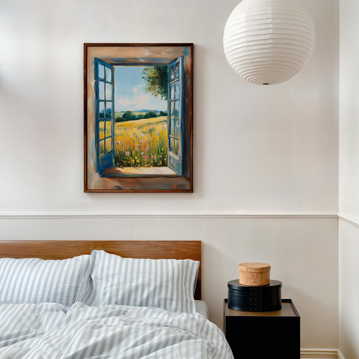 Open Window Henri Matisse Print, Henri Matisse Style Fauvism Painting, Modern Exhibition, Window To Countryside Fields View, Floral Meadow