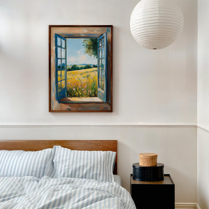 Open Window Henri Matisse Print, Henri Matisse Style Fauvism Painting, Modern Exhibition, Window To Countryside Fields View, Floral Meadow