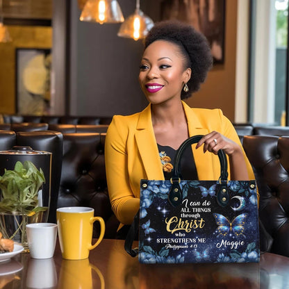 Personalized Leather Handbag, Custom Leather Purse, Christian Bag, Best Gifts for Women, Christian Gifts, Christian Mother's Day Gift