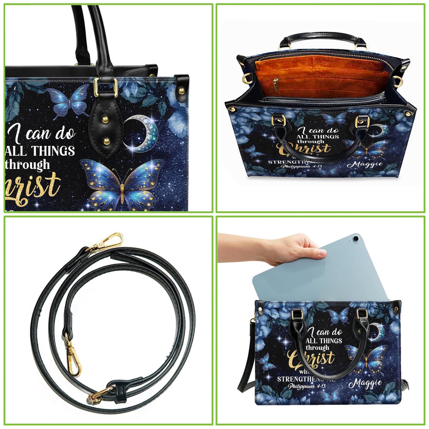 Personalized Leather Handbag, Custom Leather Purse, Christian Bag, Best Gifts for Women, Christian Gifts, Christian Mother's Day Gift