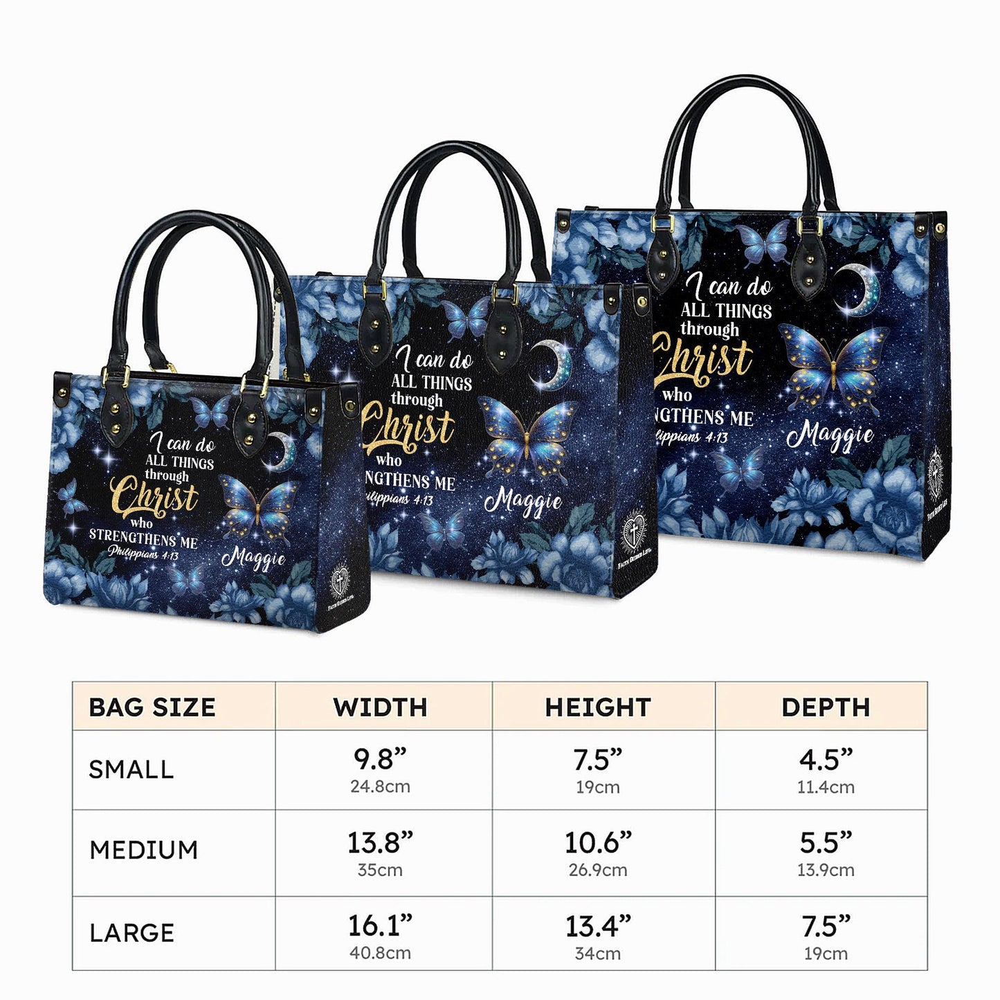 Personalized Leather Handbag, Custom Leather Purse, Christian Bag, Best Gifts for Women, Christian Gifts, Christian Mother's Day Gift