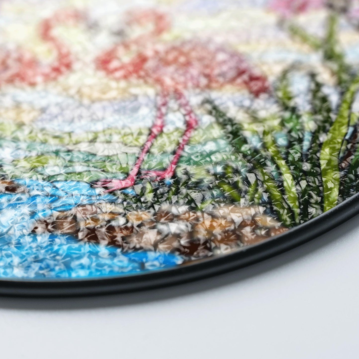 Flamingo River Scene Glass Suncatcher Window Decor Gift for Bird Lovers