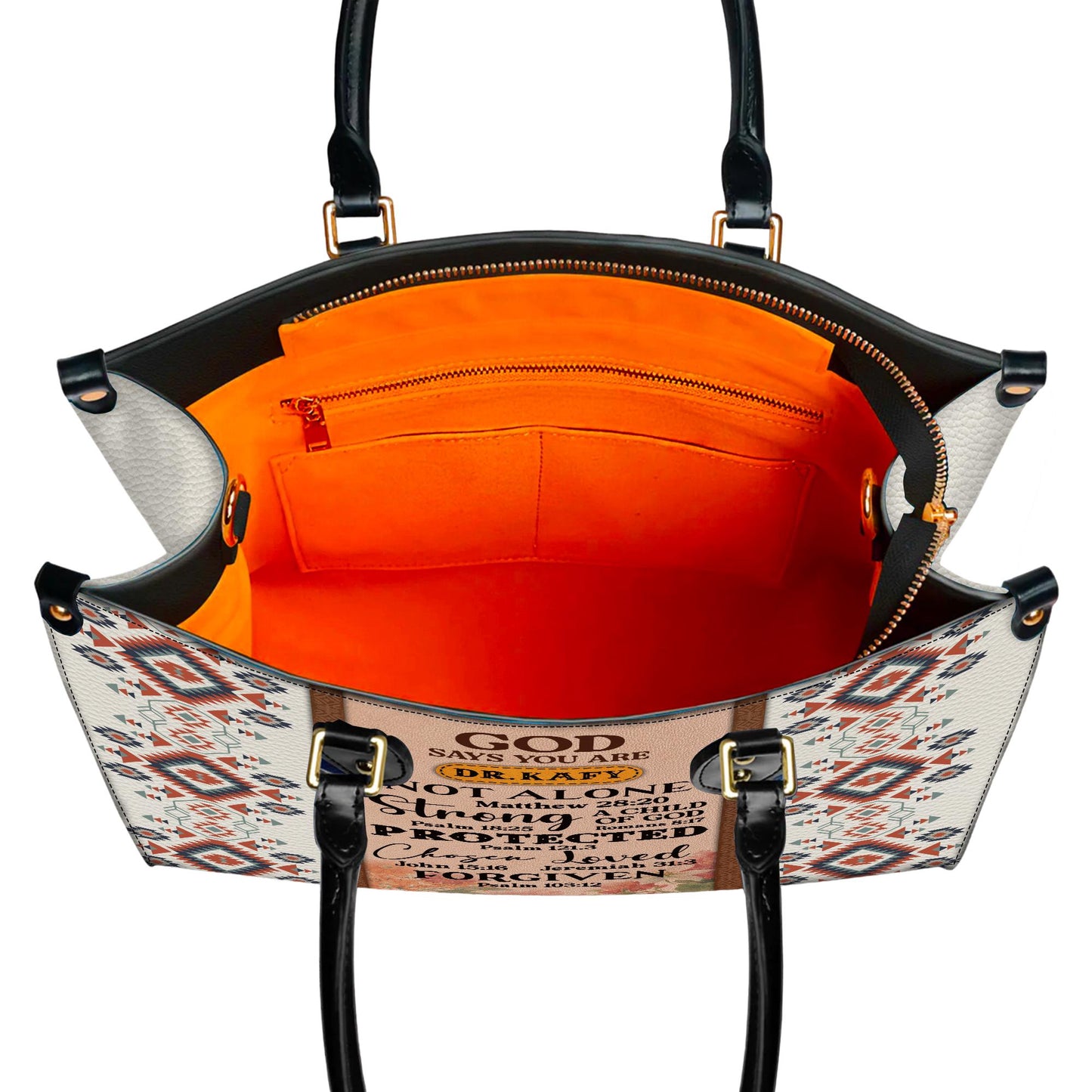 Personalized Leather Handbag Custom Name, Christian Gift, Gifts for Women, God Says You Are Bag, Tribal & Inspirational Design