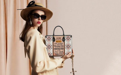 Personalized Leather Handbag Custom Name, Christian Gift, Gifts for Women, God Says You Are Bag, Tribal & Inspirational Design