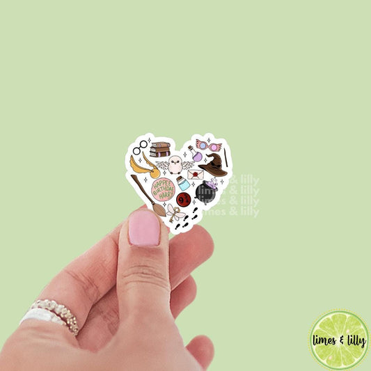 HP World Heart Vinyl Sticker  | HP Sticker | Bookish Stickers | Kindle Stickers | Vinyl Book Inspired | Book Quotes
