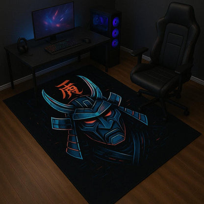 Cyberpunk Mythology Rug Collection – Anubis, Samurai, Bastet, Serpent & Eye Rugs for Gamers
