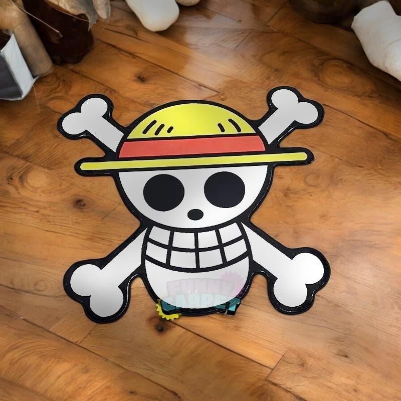 Anime Rugs | Unique Skull Pirate Carpet | Cute & Bold Floor Mat for Bedroom or Gaming Room – 3 Sizes Available