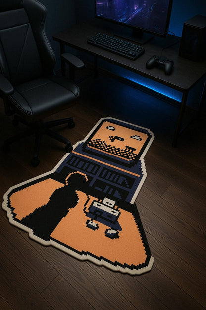 Retro Gaming Area Rug | Pixel Art Gamer Decor | Game Room Rug | Non-Slip Gaming Mat
