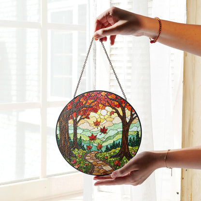 Bluebird on branch art glass suncatcher nature decor gift for bird lovers and outdoor admirers