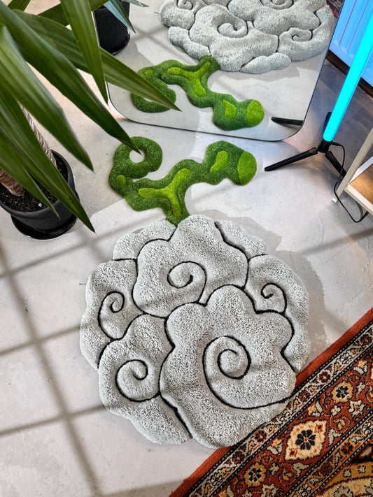 Anime themed 3D Tufted Rug, Handmade Fluffy Rug, Anime Rug, Anime Fan Gift, Plush Rug, Grey fluffy Rug