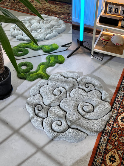 Anime themed 3D Tufted Rug, Handmade Fluffy Rug, Anime Rug, Anime Fan Gift, Plush Rug, Grey fluffy Rug