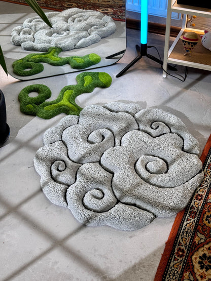 Anime themed 3D Tufted Rug, Handmade Fluffy Rug, Anime Rug, Anime Fan Gift, Plush Rug, Grey fluffy Rug