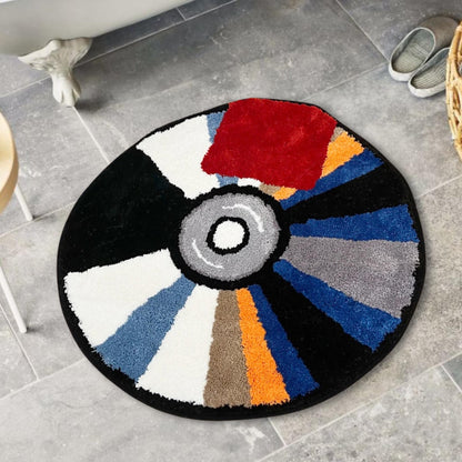 CD rug 90 x 90cm, Video game round rug, Retro CD rug, Popular game rug, Video game decor, Gamer room decor, DVD rug for teenager room