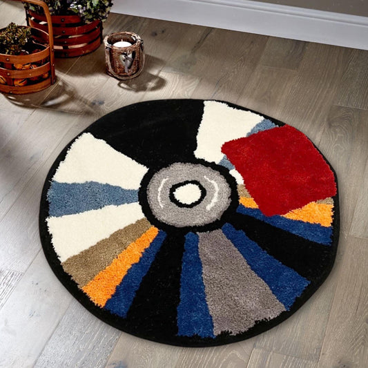 CD rug 90 x 90cm, Video game round rug, Retro CD rug, Popular game rug, Video game decor, Gamer room decor, DVD rug for teenager room