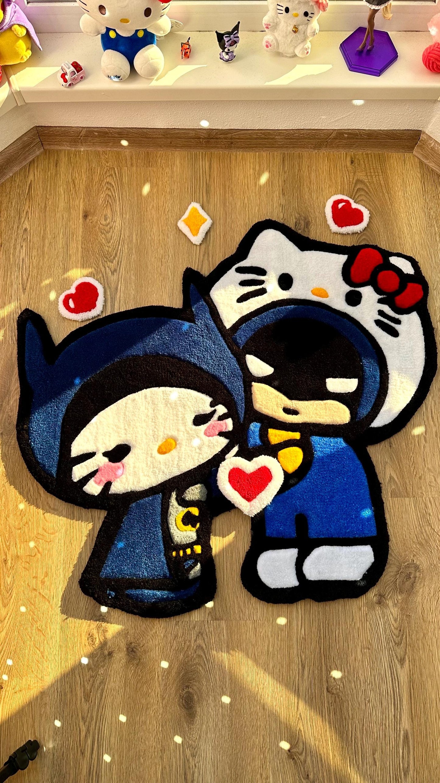 Kitty Rug – Puffy 3D Tufted Custom Carpet, Kawaii Anime Decor, Cute Handmade Rug for Girls Room, Bedroom or Gift Idea