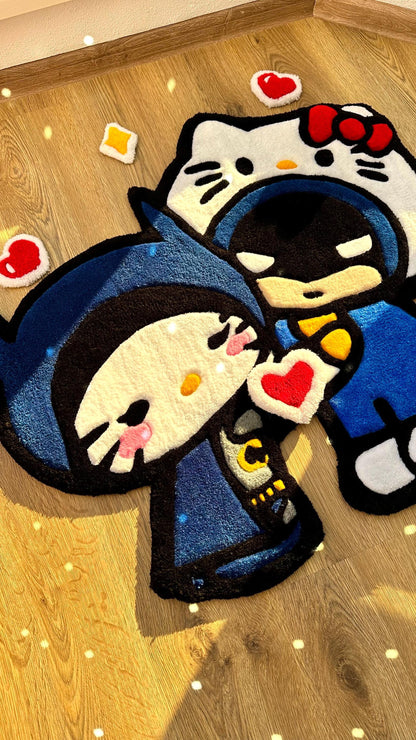 Kitty Rug – Puffy 3D Tufted Custom Carpet, Kawaii Anime Decor, Cute Handmade Rug for Girls Room, Bedroom or Gift Idea