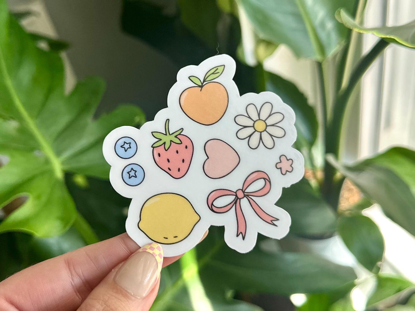 Summer Fruits Waterproof Sticker, Mental Health Stickers, Self Love Gifts, Handdrawn Art, Funny Best Friend Gift, Trendy