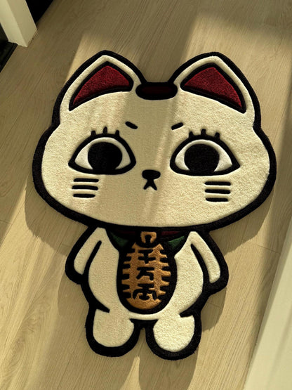 Turbo Granny Tufted Rug: Dan Da Dan Anime, Lucky Cat Carpet