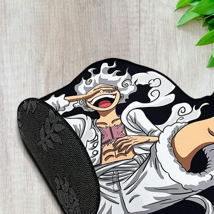 Laughing Hero Shaped Rug – Dynamic Cartoon Floor Mat – Funny Bold Design for Bedroom or Gaming Room – 3 Size Options