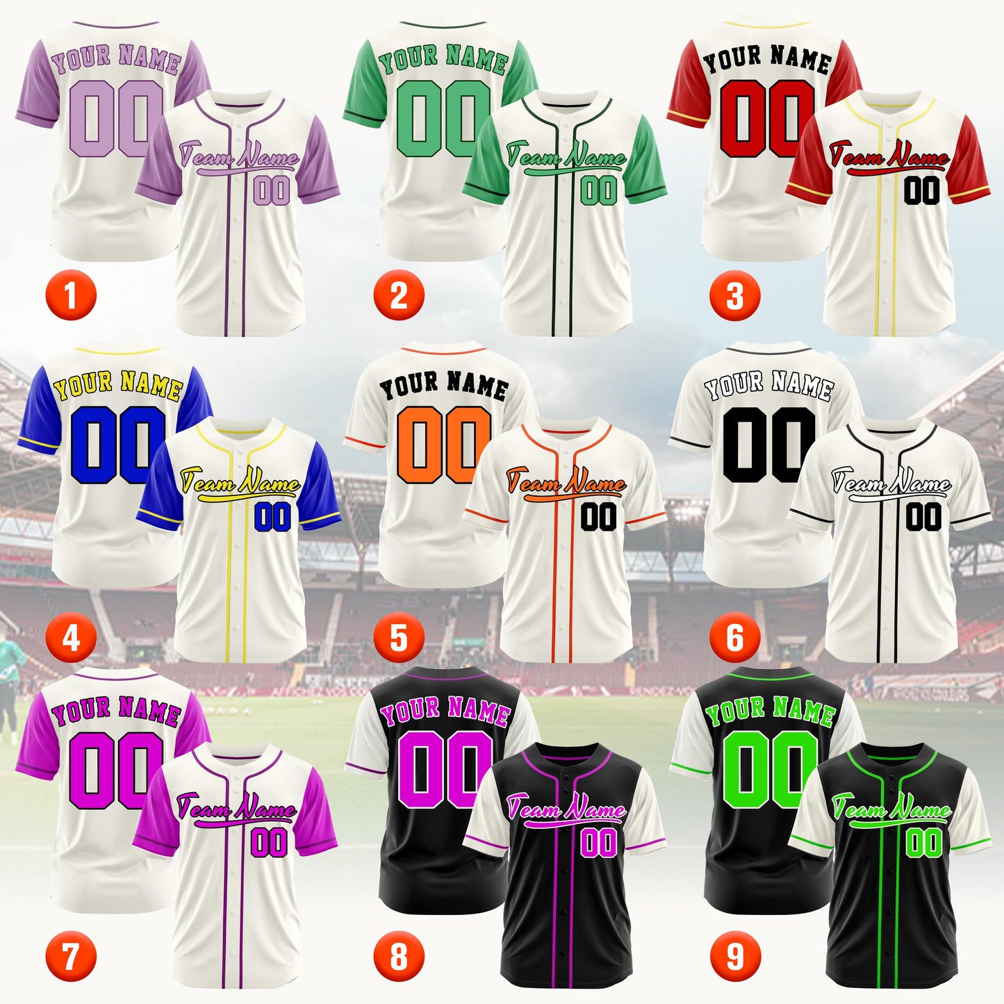 Custom baseball jersey personalized team name and number embroidery craft baseball uniforms suitable for baseball fans baseball lovers gifts