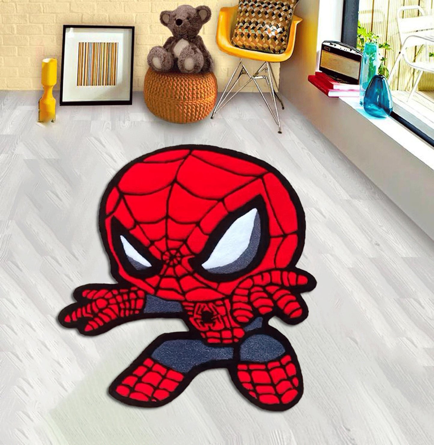 Spiderman Rug, Cartoon Rug, Boyroom Rug, Children Rugs,Gift For Him,Gift For Him,Spiderman Patterned Rug,Spider-Man,SpiderMan Rug,custom rug