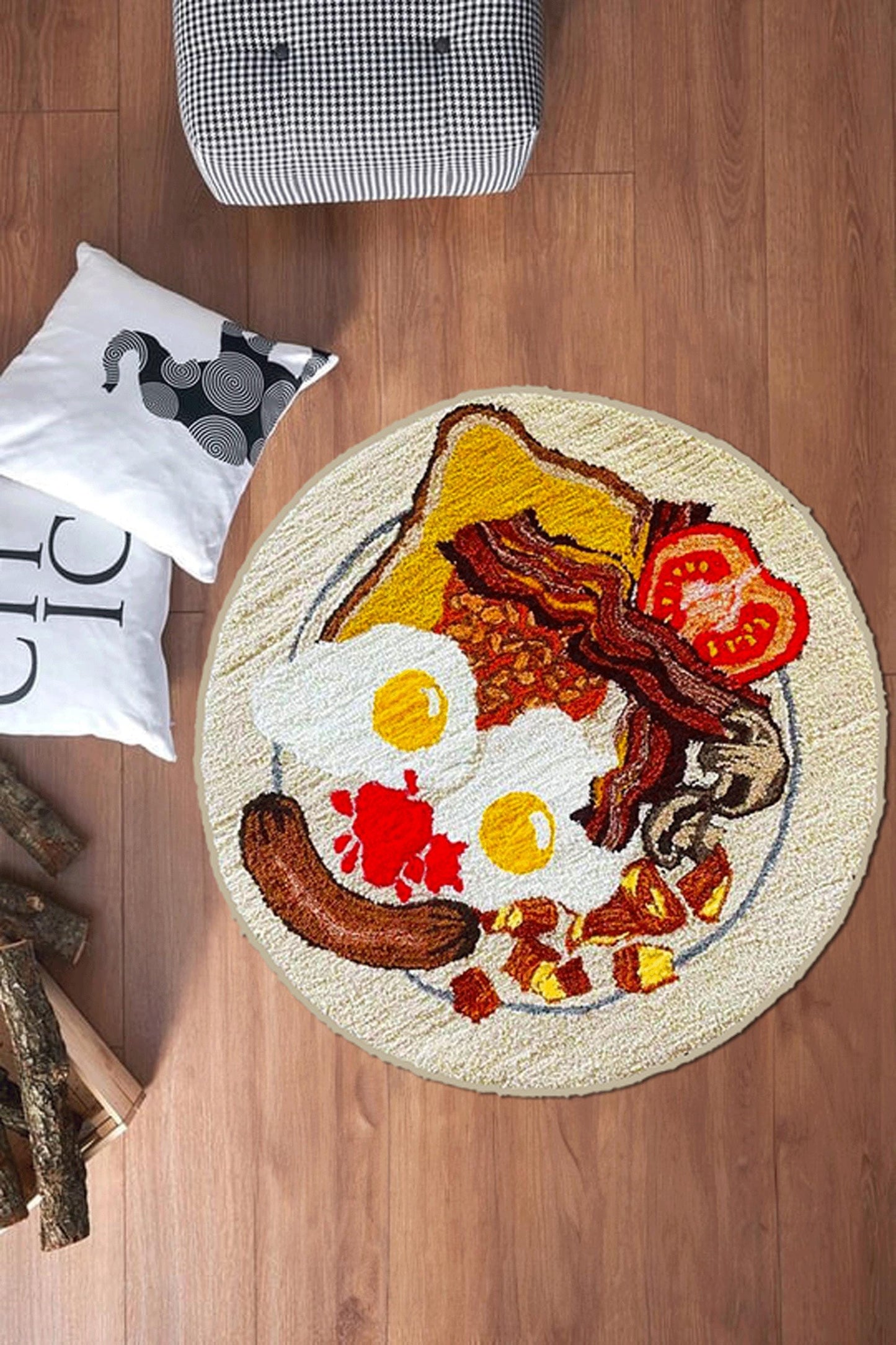 Anime breakfast rug, toasted rug, Anime Rug,egg and avo on toast,my take on tic tac toe, Anime Lover Gift Rug Japan Anime Pattern,custom rug