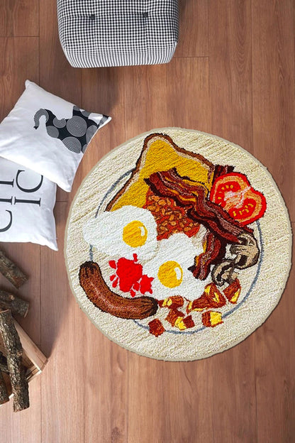 Anime breakfast rug, toasted rug, Anime Rug,egg and avo on toast,my take on tic tac toe, Anime Lover Gift Rug Japan Anime Pattern,custom rug