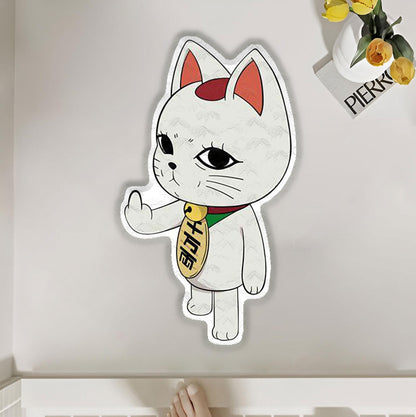 Adorable Maneki Neko Area Rug | Cute Cat Design Polyester Rug