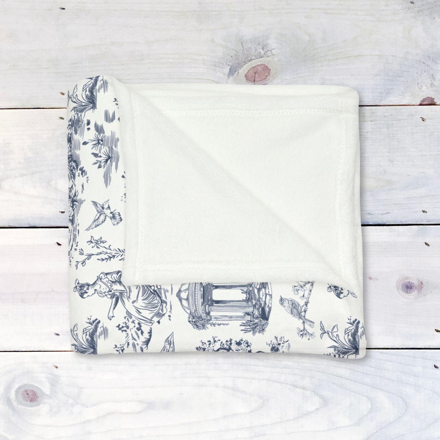 Chinoiserie Blanket Toile De Jouy Home Decor Blue White Toile Fleece Throw Blanket French Country Lap Blanket Chinoiserie Nursery Decor