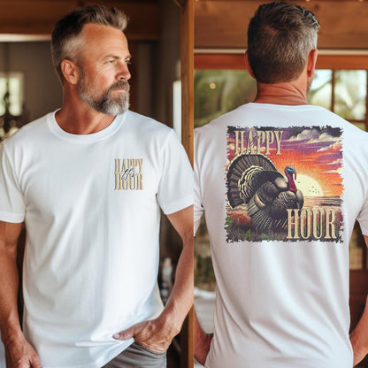 Happy Hour Turkey Hunting Shirt: Outdoorsman Gift
