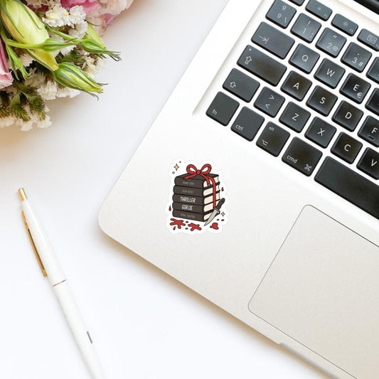 Thriller Girlie Book Stack Vinyl Sticker | Kindle Stickers | Bookish Stickers | Water Bottle Stickers