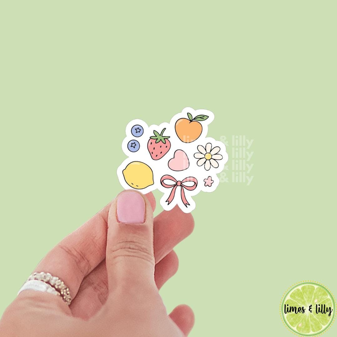Fruit Coquette Bows Vinyl Sticker | Kindle Stickers | Bookish Stickers | Water Bottle Sticker | Trendy Stickers