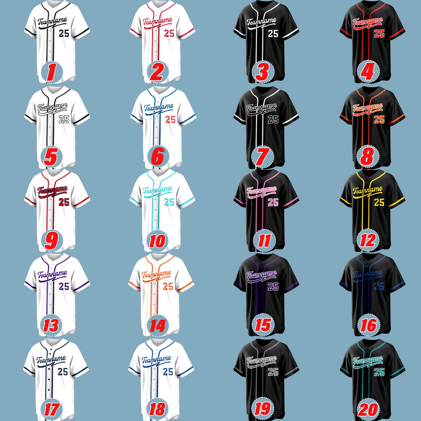 Custom Baseball Jersey Personalized Team Name Number Logo Embroidered Softball Baseball Uniforms Sports Team Shirts Custom Outfit