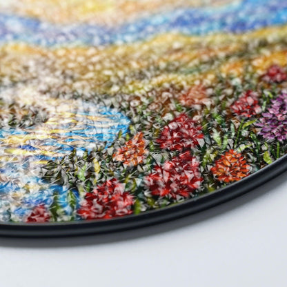 Colorful Mountain River Landscape Suncatcher Glass Art for Nature Lover Gift