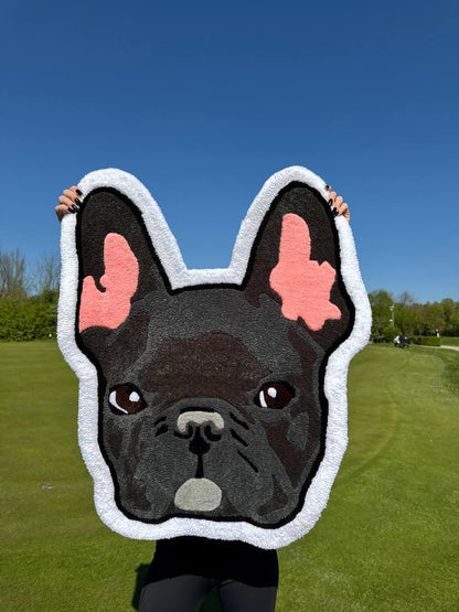 Custom French Bulldog Rug: Handmade Tufted Pet Portrait