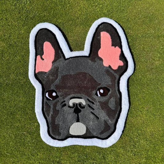 Custom French Bulldog Rug: Handmade Tufted Pet Portrait