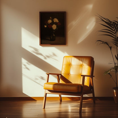 Vase of Roses Vintage Oil Painting Print Neutral French Styled Floral Bouquet Print Dark Gothic Botanical Illustration Farmhouse Chic Poster