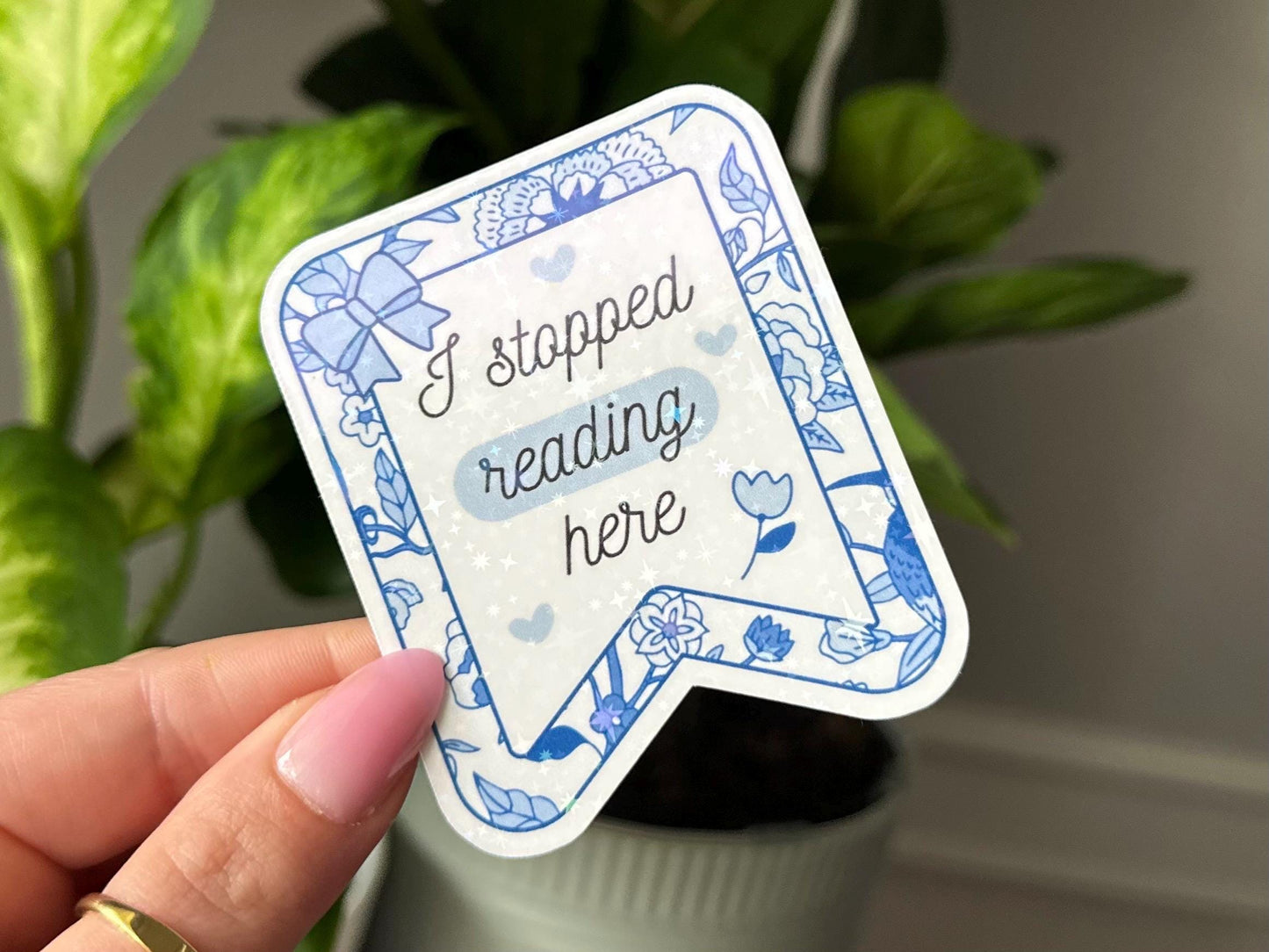 I Stopped Reading Here Floral Bookmark Sticker, BookTok, Cute Gifts for Bestfriend, Bookish, Reader Gifts, Reading