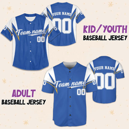 Custom White Blue Collection Baseball Jersey, Personalized Name Number Sports Team Uniform Jerseys Gifts for Men Women Kids Toddler Fan