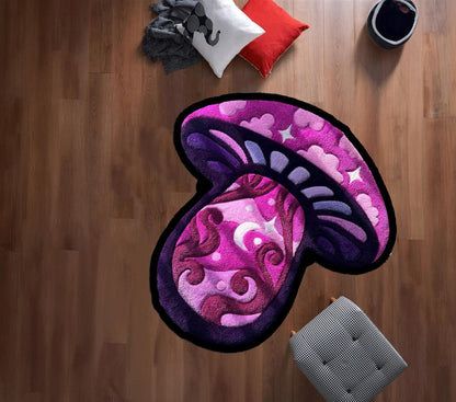 blue and black mushroom,rainbow mushroom rug,pınk mushroom rug,Yellow Navy Blue Mushroom,mushroom colorful,red mushroom rug,blue mushroom