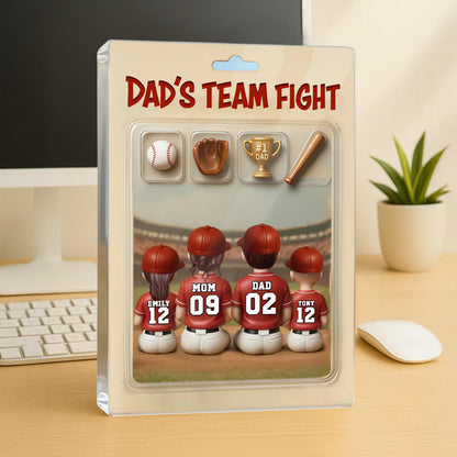 Custom Baseball Daddy Dream Team Trading Card Style, Baseball Acrylic Block Plaque, Father Day Gift for Baseball Dad, Husband, Grandpa & Kid